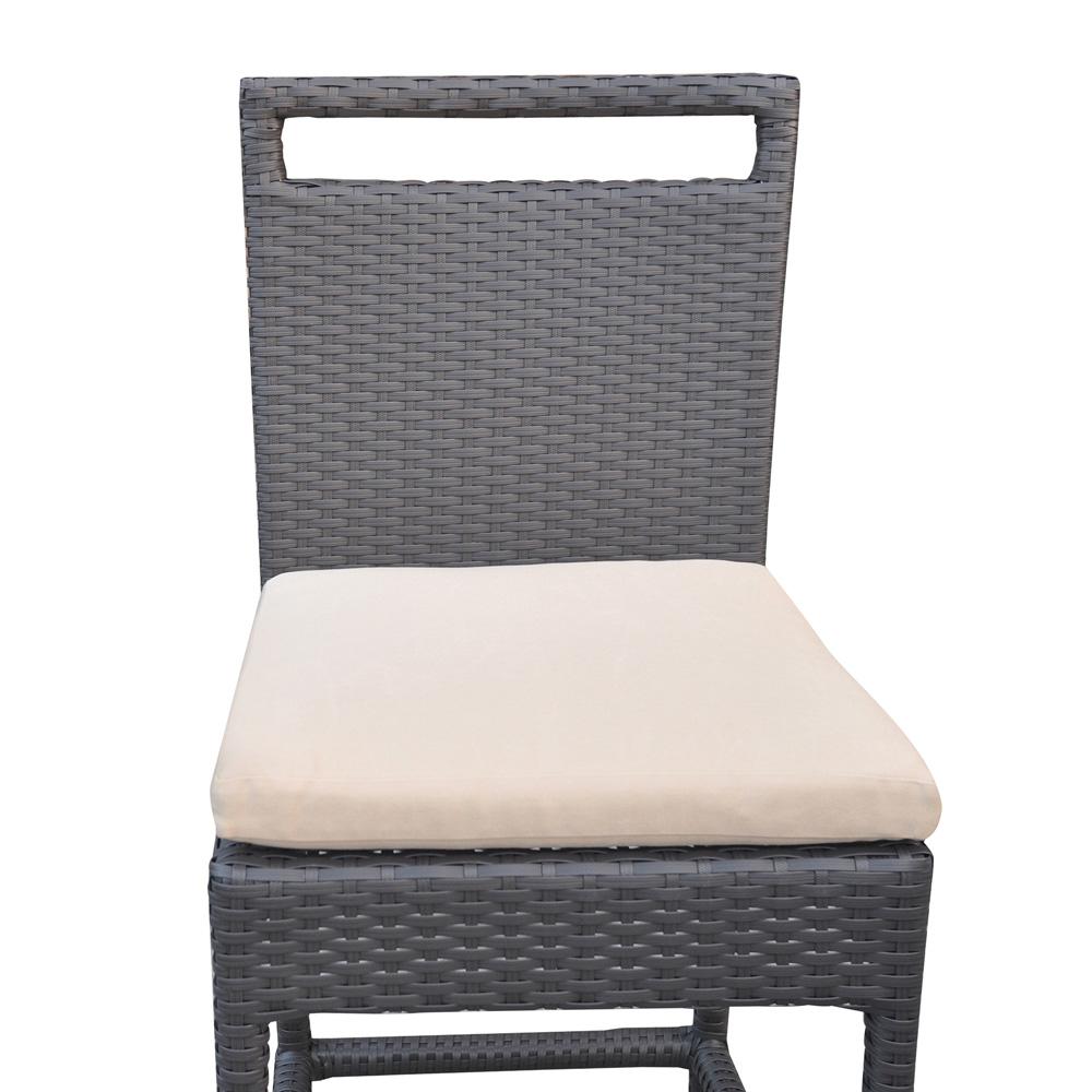 Armen Living - Tropez Outdoor Patio Wicker Barstool with Water Resistant Beige Fabric Cushions - LCTRBABE_CLOSEOUT veiw 5