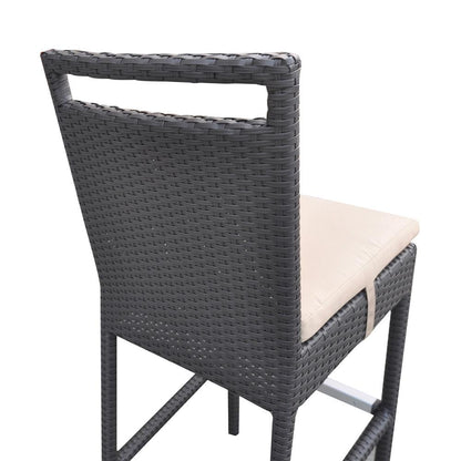 Armen Living - Tropez Outdoor Patio Wicker Barstool with Water Resistant Beige Fabric Cushions - LCTRBABE_CLOSEOUT veiw 6