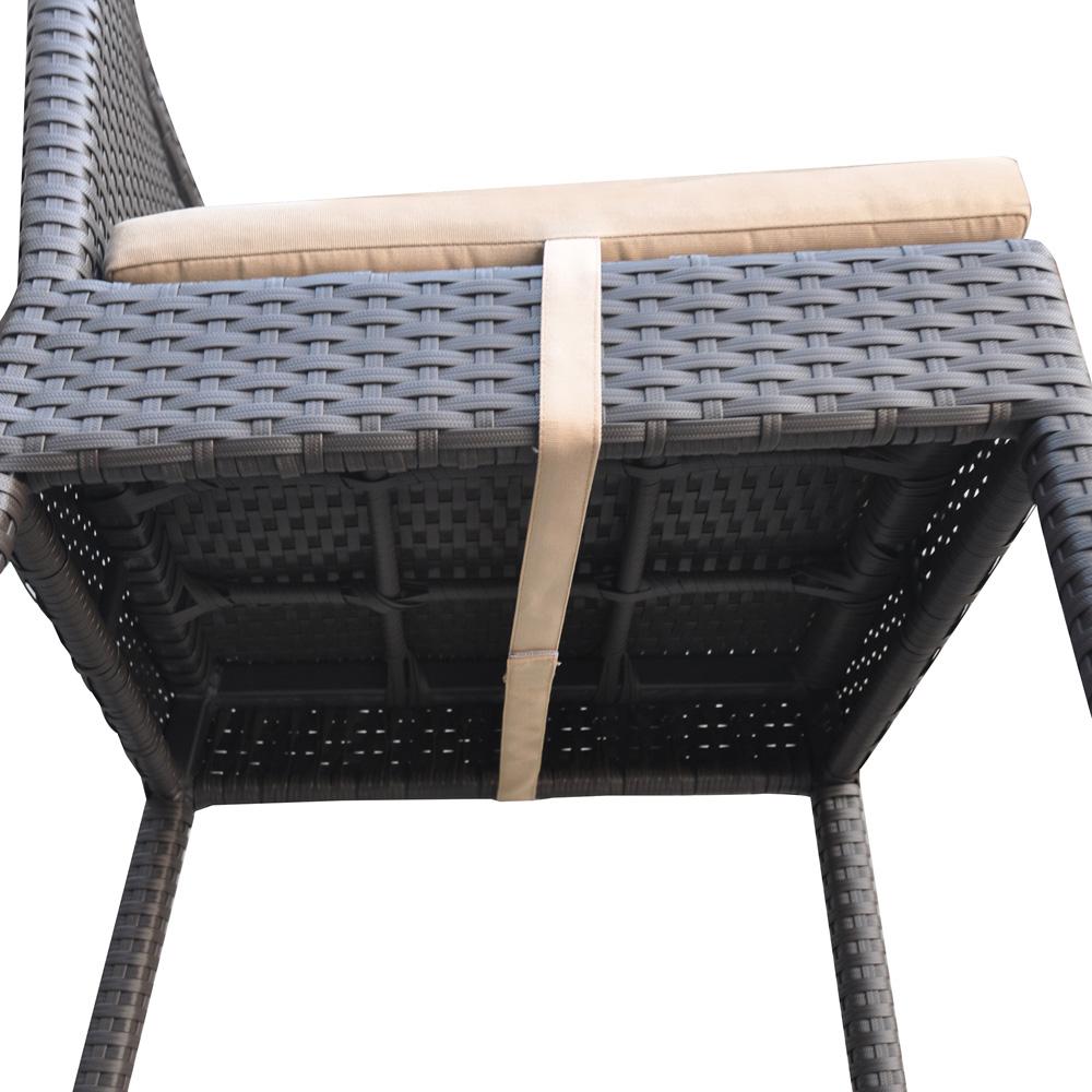 Armen Living - Tropez Outdoor Patio Wicker Barstool with Water Resistant Beige Fabric Cushions - LCTRBABE_CLOSEOUT veiw 7