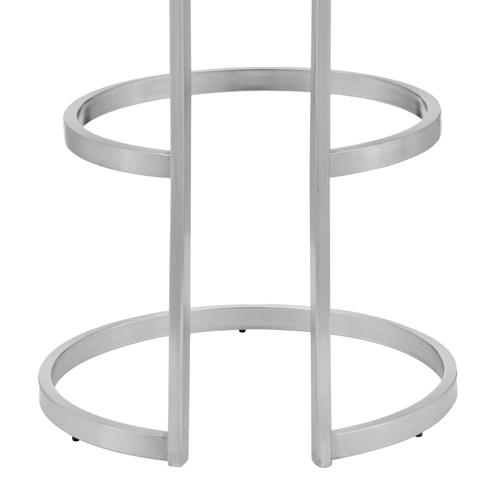 Armen Living - Vander 30in Gray Faux Leather and Brushed Stainless Steel Swivel Bar Stool - LCVDBABSGR30_CLOSEOUT veiw 6