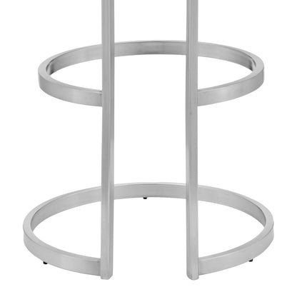 Armen Living - Vander 30in Gray Faux Leather and Brushed Stainless Steel Swivel Bar Stool - LCVDBABSGR30_CLOSEOUT veiw 6