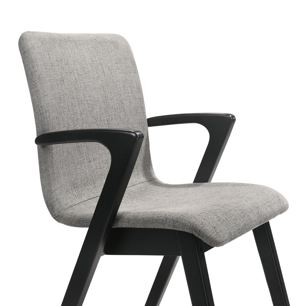 Armen Living - Varde Mid-Century Gray Upholstered Dining Chairs in Black Finish (Set of 2) - LCVRSIGRBL veiw 6