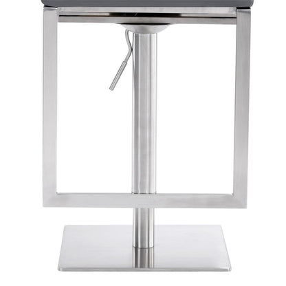 Armen Living - Victory Contemporary Swivel Barstool in Brushed Stainless Steel and Gray Faux Leather - LCVCSWBABSGR veiw 6