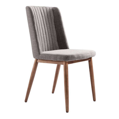 Armen Living - Wade Mid-Century Dining Chair in Walnut Finish and Gray Fabric (Set of 2) - LCWDSIGR veiw 1