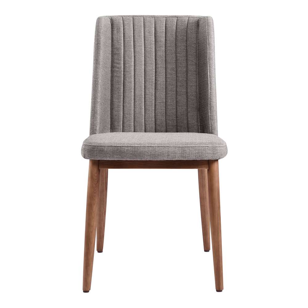 Armen Living - Wade Mid-Century Dining Chair in Walnut Finish and Gray Fabric (Set of 2) - LCWDSIGR veiw 2