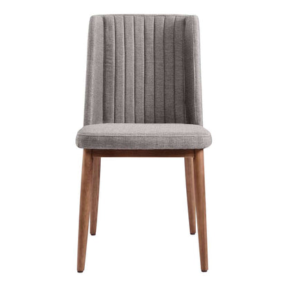 Armen Living - Wade Mid-Century Dining Chair in Walnut Finish and Gray Fabric (Set of 2) - LCWDSIGR veiw 2