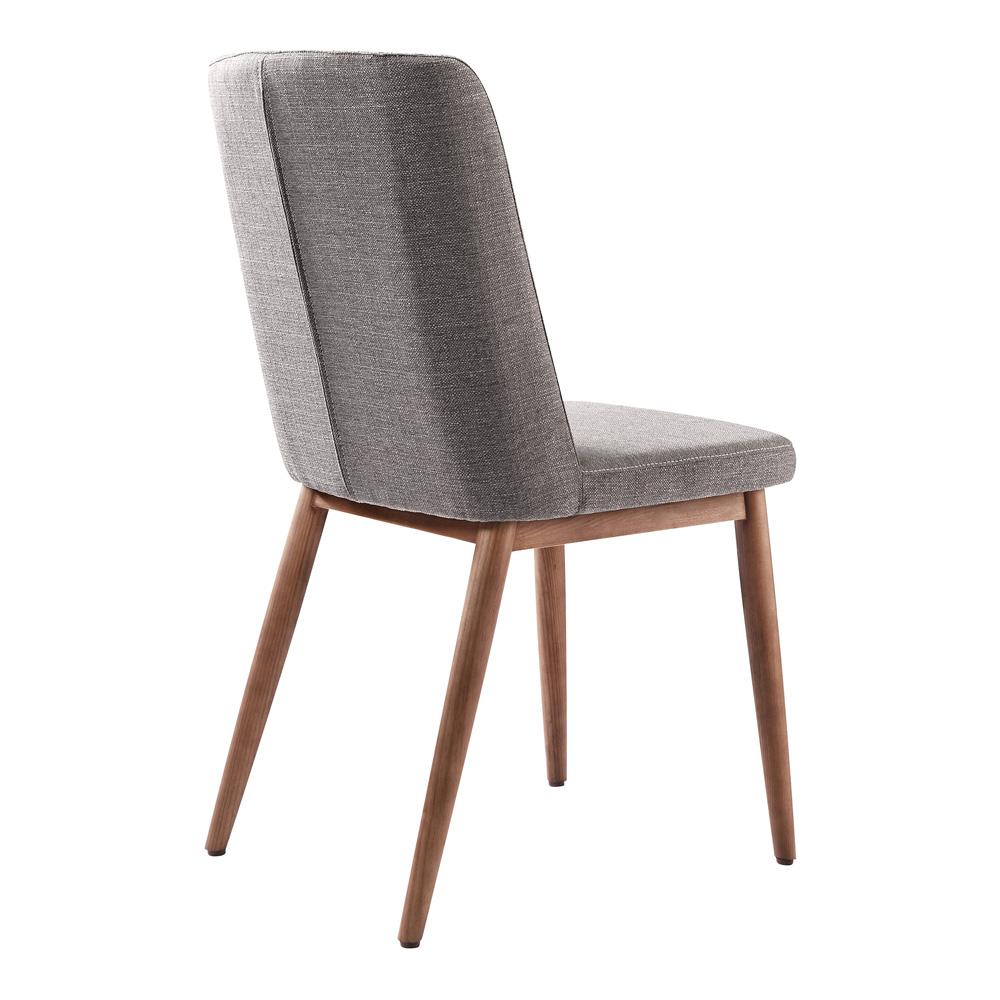 Armen Living - Wade Mid-Century Dining Chair in Walnut Finish and Gray Fabric (Set of 2) - LCWDSIGR veiw 3