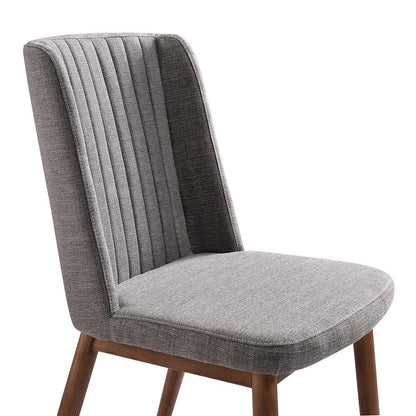 Armen Living - Wade Mid-Century Dining Chair in Walnut Finish and Gray Fabric (Set of 2) - LCWDSIGR veiw 4