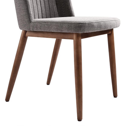 Armen Living - Wade Mid-Century Dining Chair in Walnut Finish and Gray Fabric (Set of 2) - LCWDSIGR veiw 5