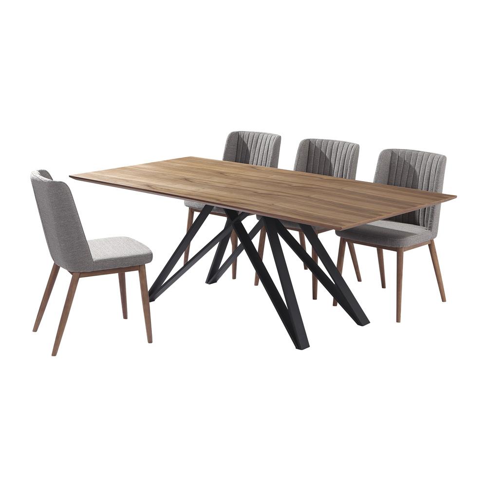 Armen Living - Wade Mid-Century Walnut Wood 5 Piece Dining Set - SETMNDIWDGY veiw 1