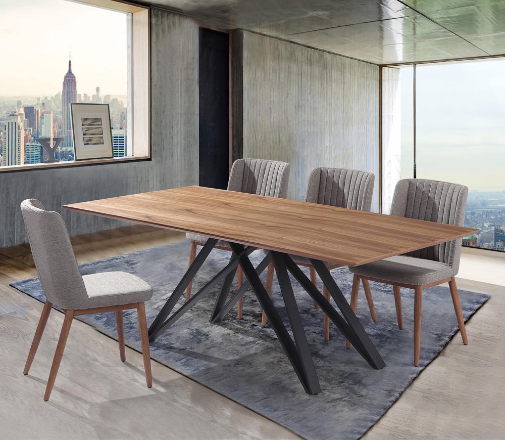 Armen Living - Wade Mid-Century Walnut Wood 5 Piece Dining Set - SETMNDIWDGY veiw 7