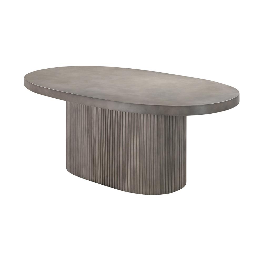 Armen Living - Wave Oval Dining Table in Grey Concrete - LCLKDICCGR veiw 2