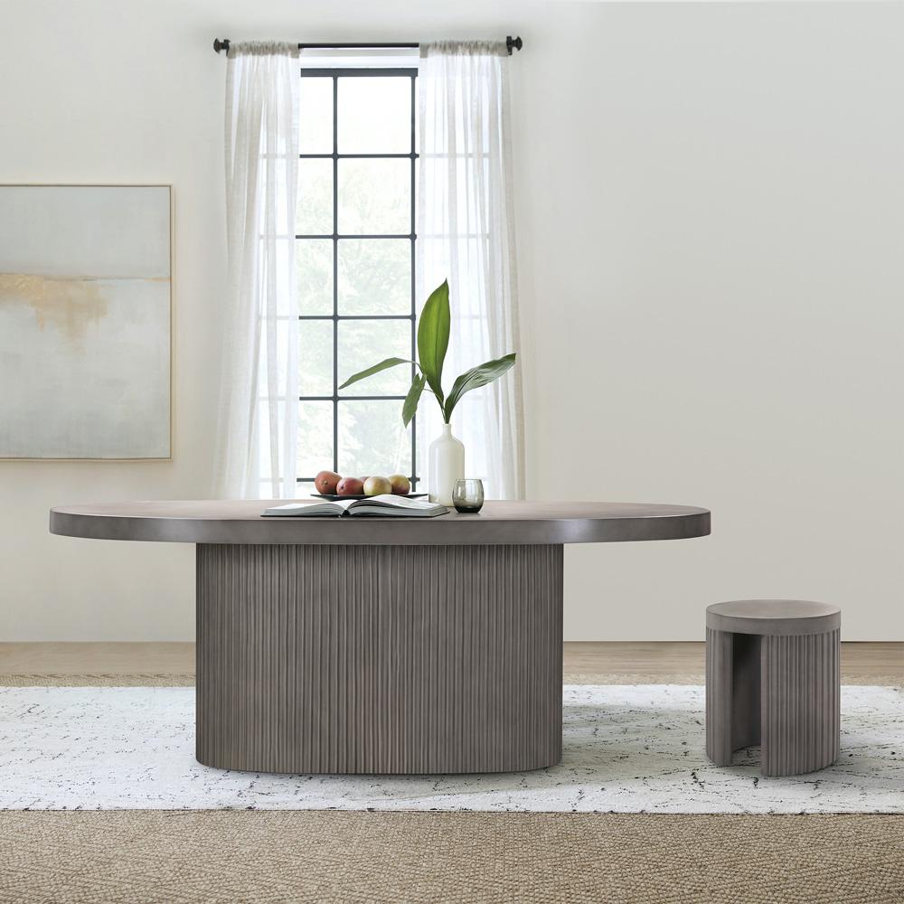 Armen Living - Wave Oval Dining Table in Grey Concrete - LCLKDICCGR veiw 7