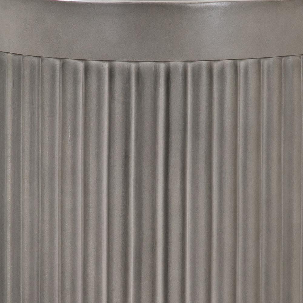 Armen Living - Wave Round Indoor or Outdoor Accent Stool End Table in Grey Concrete - LCLKSTGR veiw 5