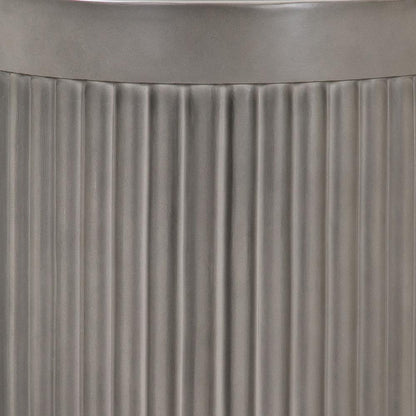Armen Living - Wave Round Indoor or Outdoor Accent Stool End Table in Grey Concrete - LCLKSTGR veiw 5