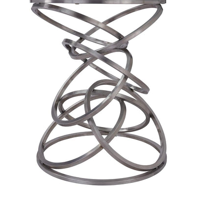 Armen Living - Wendy Contemporary Dining Table in Brushed Stainless Steel Finish and Clear Glass top - LCWNDIBS veiw 3