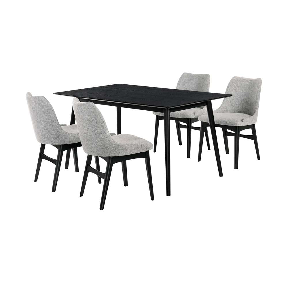 Armen Living - Westmont and Azalea Grey and Black Wood 5 Piece Dining Set - SETWEDI5AZBLGR veiw 1