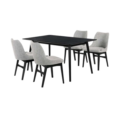 Armen Living - Westmont and Azalea Grey and Black Wood 5 Piece Dining Set - SETWEDI5AZBLGR veiw 1