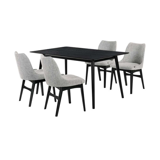 Armen Living - Westmont and Azalea Grey and Black Wood 5 Piece Dining Set - SETWEDI5AZBLGR veiw 1