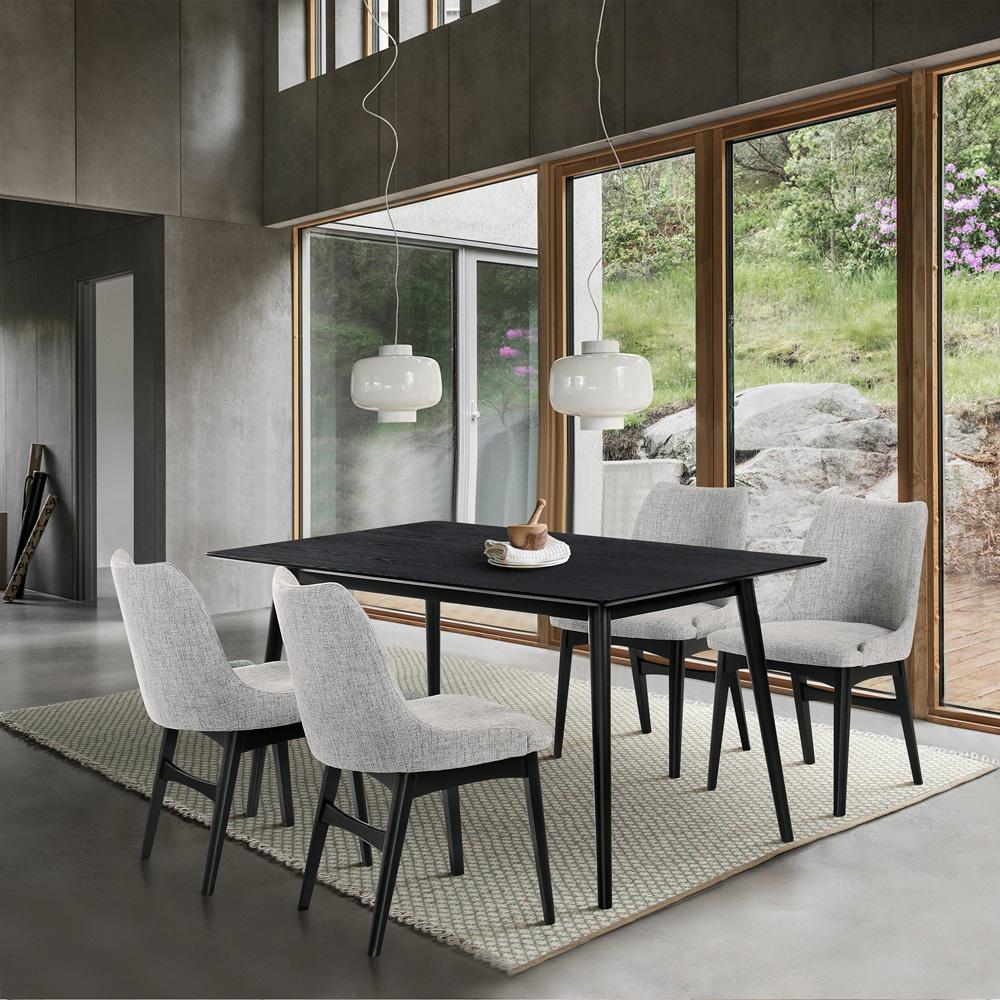 Armen Living - Westmont and Azalea Grey and Black Wood 5 Piece Dining Set - SETWEDI5AZBLGR veiw 10