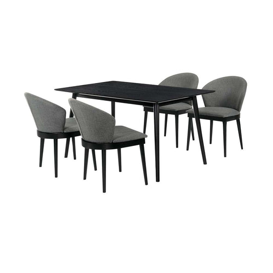 Armen Living - Westmont and Juno Charcoal and Black 5 Piece Dining Set - SETWEDI5JNBLCH veiw 1