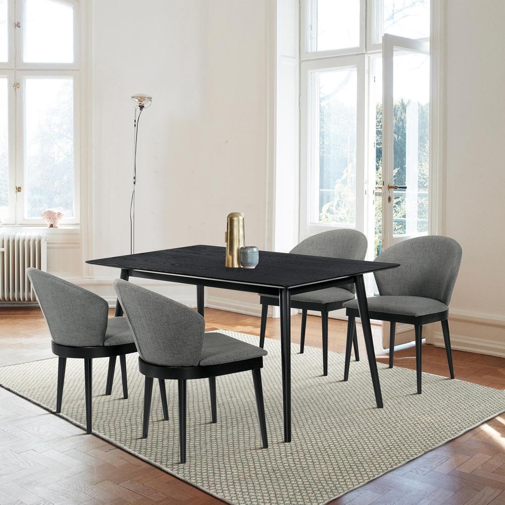 Armen Living - Westmont and Juno Charcoal and Black 5 Piece Dining Set - SETWEDI5JNBLCH veiw 10