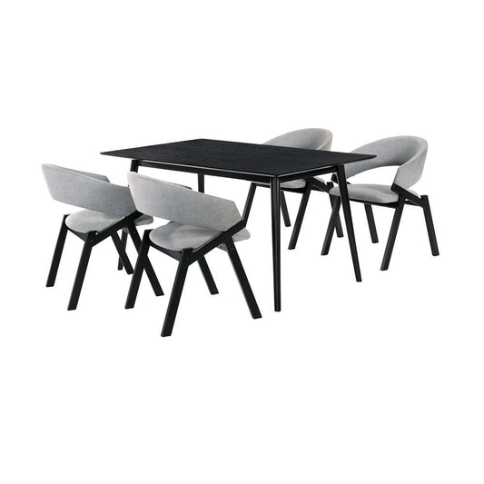 Armen Living - Westmont and Talulah Grey and Black 5 Piece Dining Set - SETWEDI5TAGRBL veiw 1