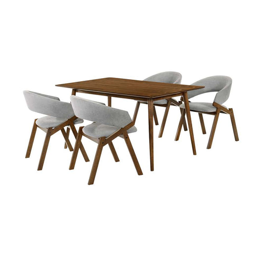 Armen Living - Westmont and Talulah Grey and Walnut 5 Piece Dining Set - SETWEDI5TAGRWA veiw 1