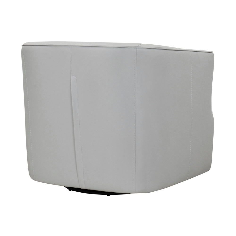 Armen Living - Whitney Swivel Dove Gray Genuine Leather Barrel Chair - LCWHCHDV veiw 3