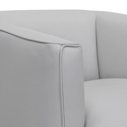 Armen Living - Whitney Swivel Dove Gray Genuine Leather Barrel Chair - LCWHCHDV veiw 4