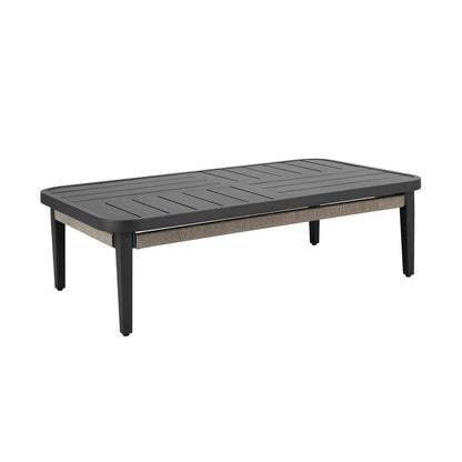Armen Living - Zella Outdoor Patio 4 Piece Conversation Set in Aluminum with Light Gray Rope and Cushions - SETODZE4GRY veiw 6