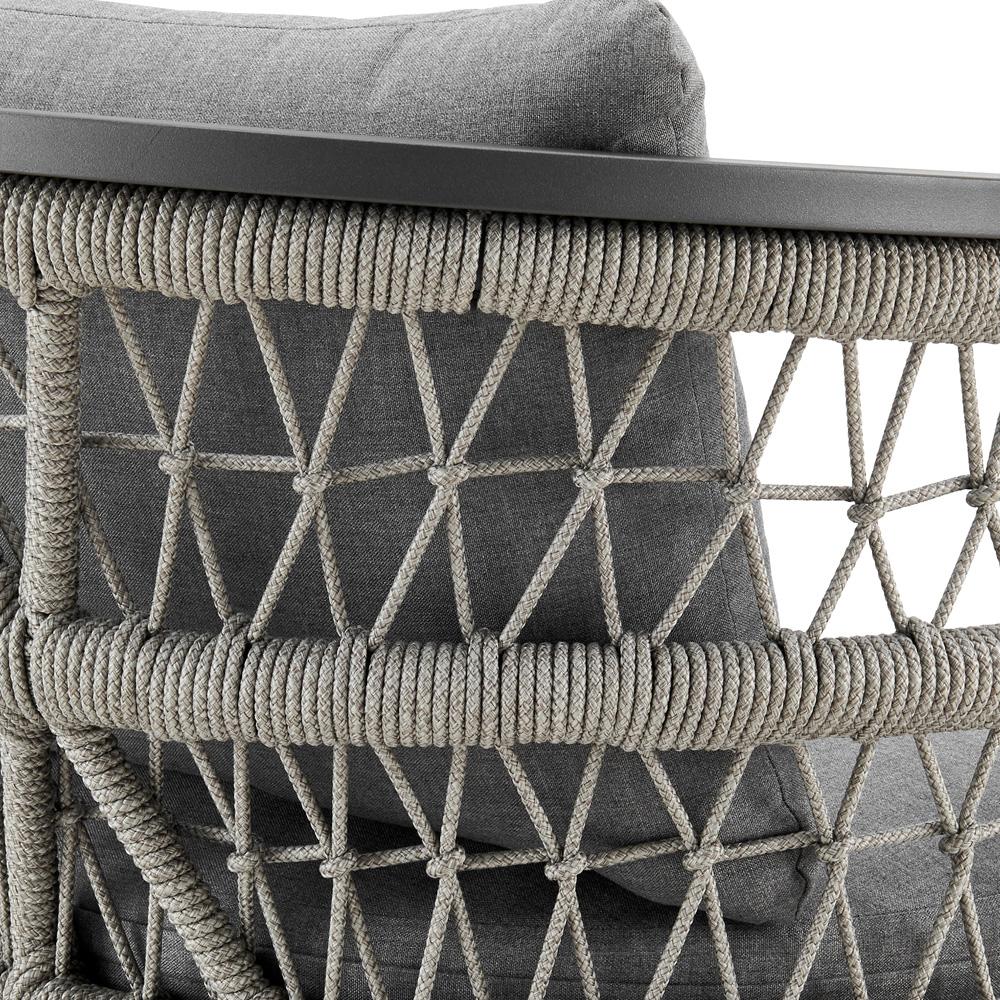 Armen Living - Zella Outdoor Patio 5 Piece Dining Set in Aluminum with Light Gray Rope and Cushions - SETODZE5GRY veiw 6