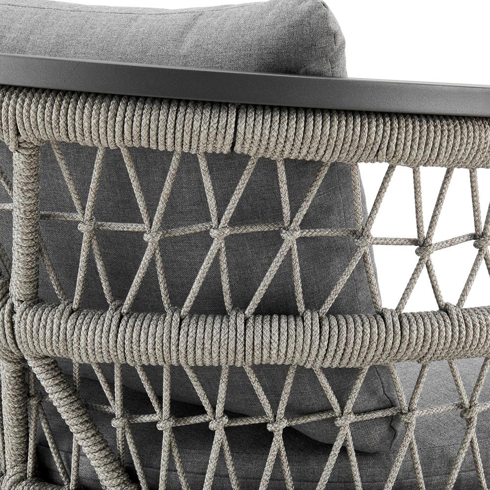 Armen Living - Zella Outdoor Patio 7 Piece Dining Set in Aluminum with Light Gray Rope and Cushions - SETODZE7GRY veiw 6