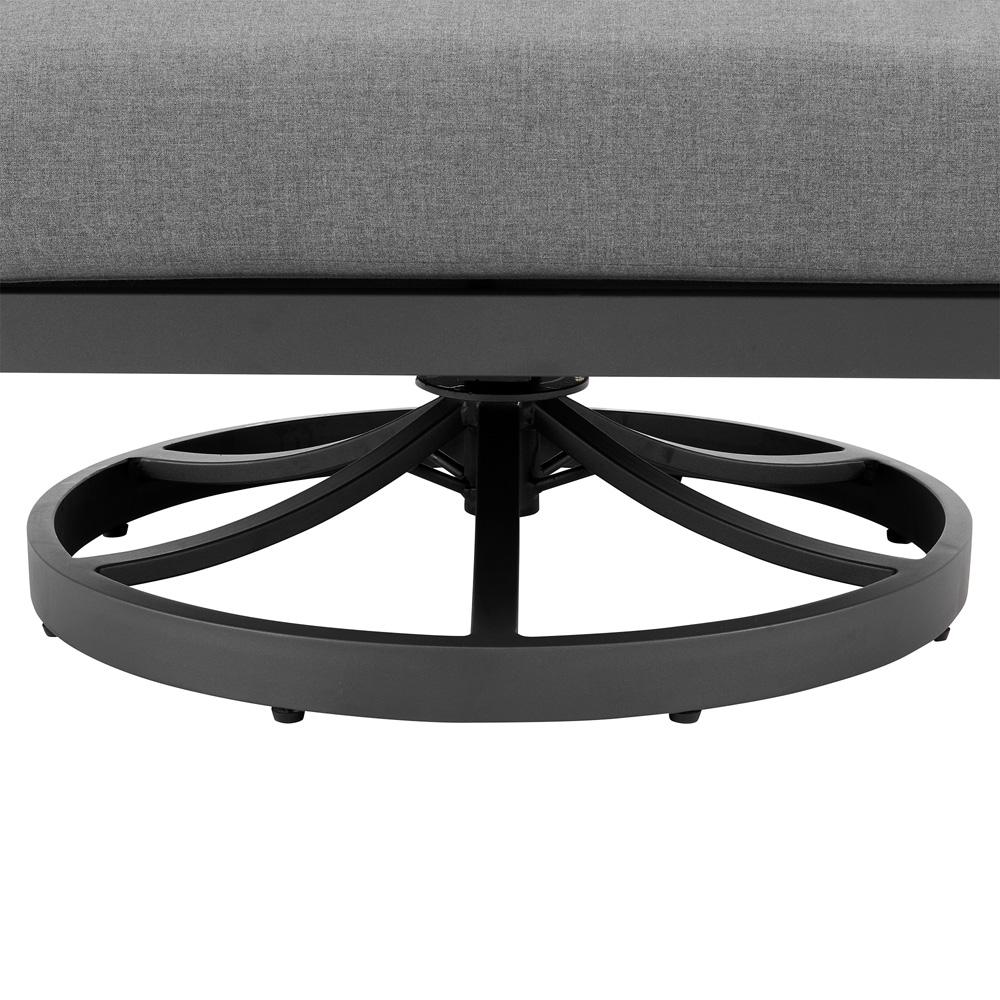 Armen Living - Zella Outdoor Patio Swivel Armchair in Aluminum with Light Gray Rope and Earl Gray Cushions - LCZESWCHGRY veiw 7