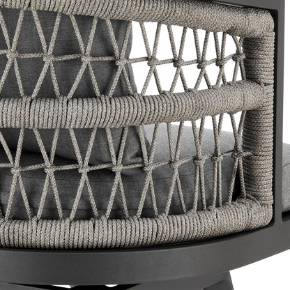 Armen Living - Zella Outdoor Patio Swivel Counter Stool in Aluminum with Light Gray Rope and Earl Gray Cushions - LCZESWBAGRY26 veiw 6