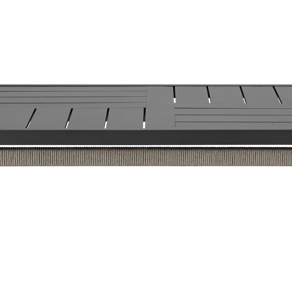 Armen Living - Zella Rectangular Coffee Table in Aluminum with Charcoal Finish and Light Gray Rope - LCZECOGRY veiw 3