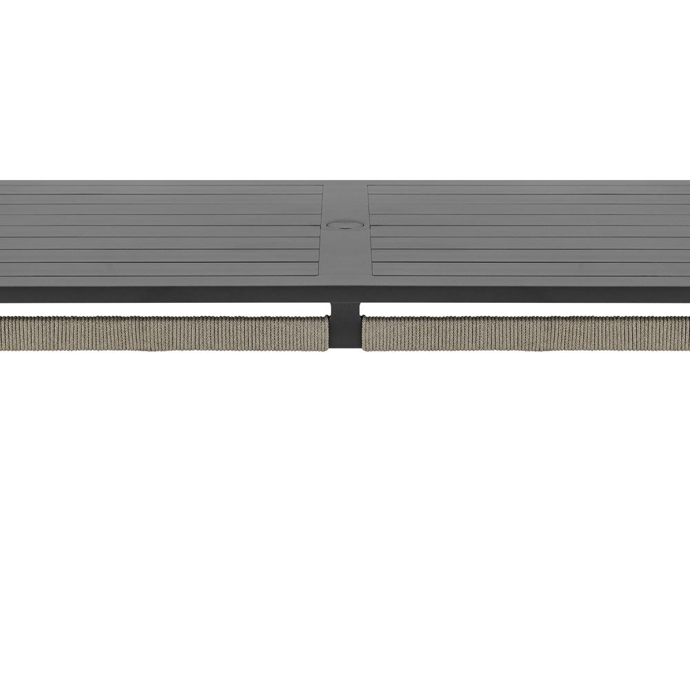 Armen Living - Zella Rectangular Dining Table in Aluminum with Charcoal Finish and Light Gray Rope - LCZEDIGRY veiw 3