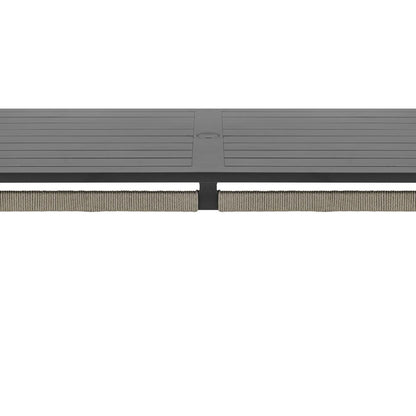 Armen Living - Zella Rectangular Dining Table in Aluminum with Charcoal Finish and Light Gray Rope - LCZEDIGRY veiw 3