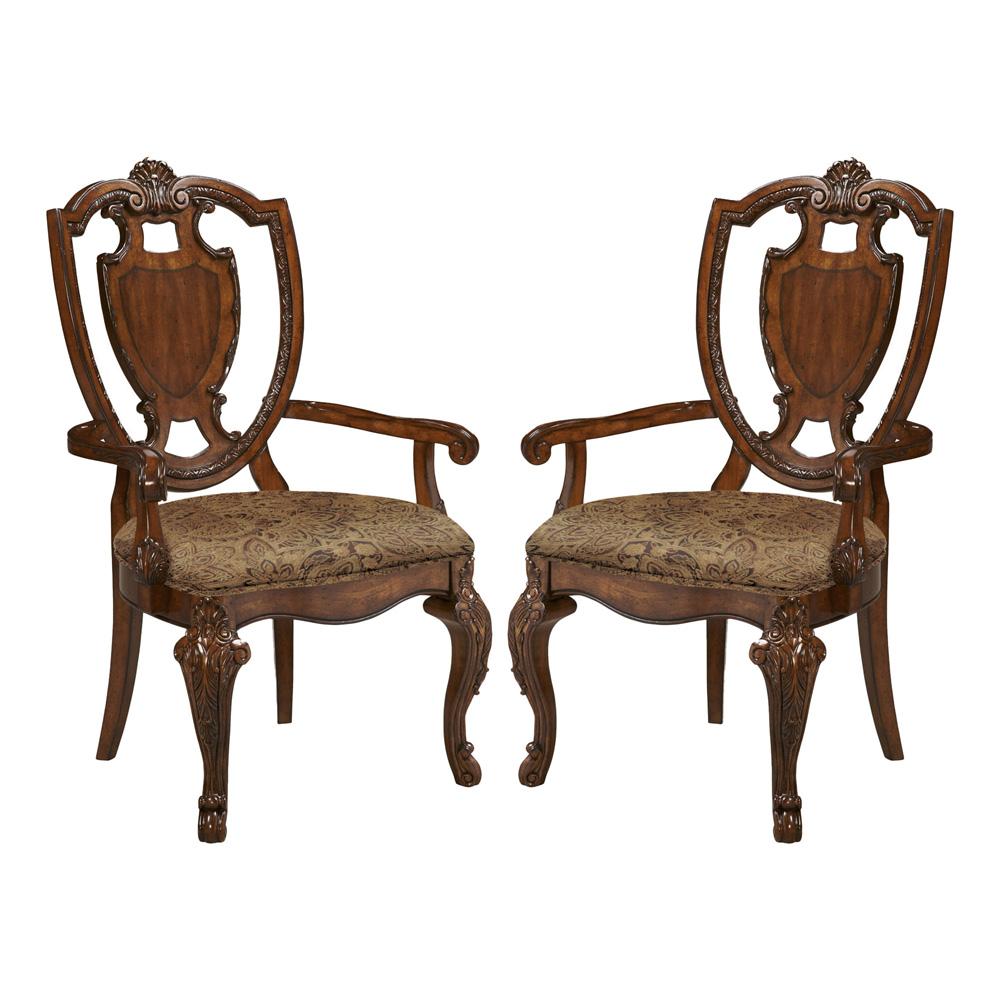 A.R.T. Furniture - Old World Shield Back Arm Chair With Fabric Seat (Set of 2) in Brown - 143203-2606_CLOSEOUT veiw 1