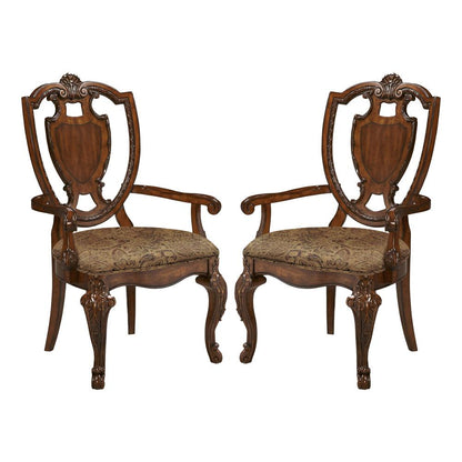 A.R.T. Furniture - Old World Shield Back Arm Chair With Fabric Seat (Set of 2) in Brown - 143203-2606_CLOSEOUT veiw 1