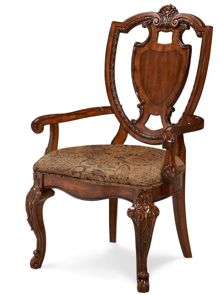 A.R.T. Furniture - Old World Shield Back Arm Chair With Fabric Seat (Set of 2) in Brown - 143203-2606_CLOSEOUT veiw 3
