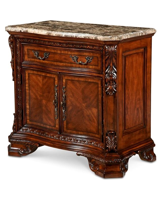 A.R.T. Furniture - Old World - Stone Top Door Nightstand In Pine Medium Cherry Finish - 143142-2606_CLOSEOUT veiw 1