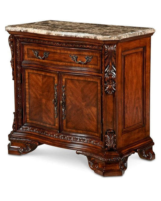 A.R.T. Furniture - Old World - Stone Top Door Nightstand In Pine Medium Cherry Finish - 143142-2606_CLOSEOUT veiw 1