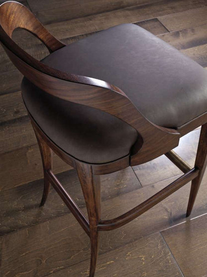 Artistica Home - Signature Designs Beale Low Back Barstool - Walnut finish - 2104-896-01 veiw 3