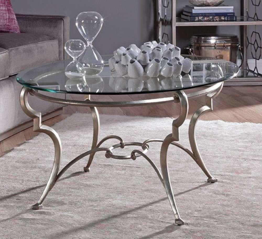 Artistica Home - Signature Designs Colette Oval Cocktail Table - Champagne foil finish - 2022-949C veiw 1