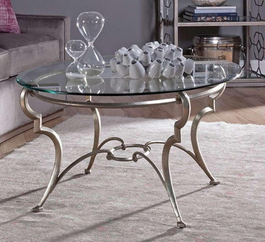 Artistica Home - Signature Designs Colette Oval Cocktail Table - Champagne foil finish - 2022-949C veiw 1