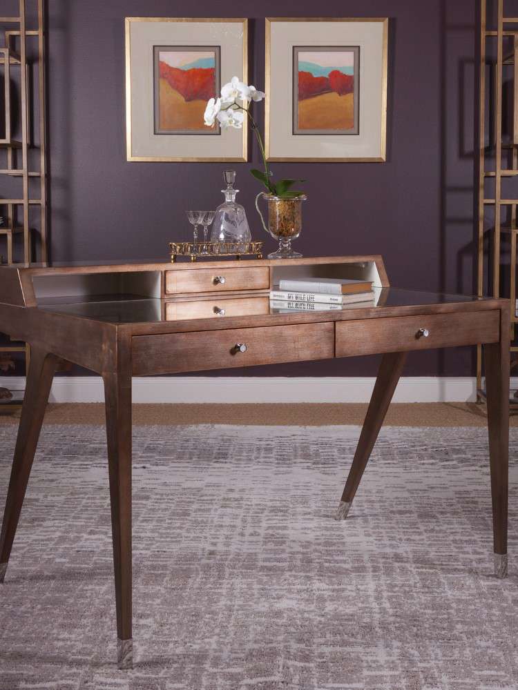 Artistica Home - Signature Designs Credo Desk - Silver Leaf Finish - 2055-933 veiw 1