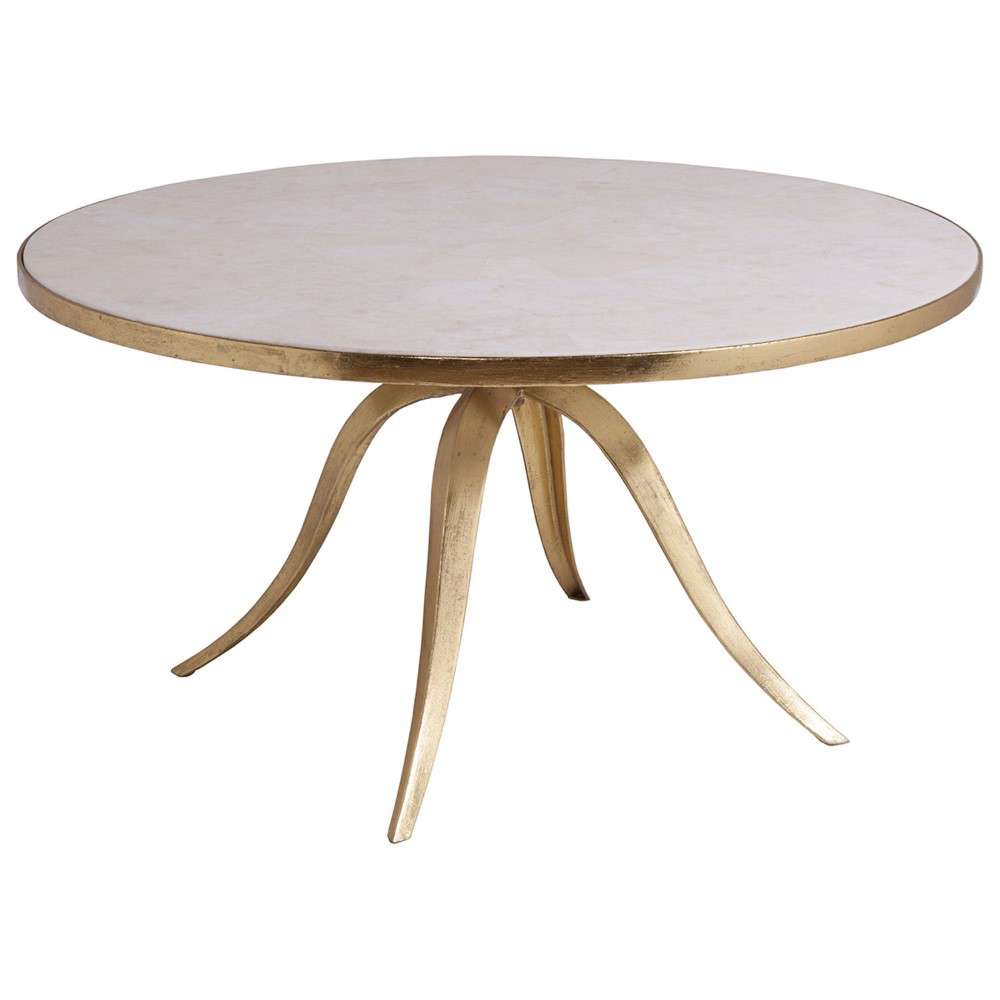 Artistica Home - Signature Designs Crystal Stone Round Cocktail Table - Gold foil finish - 2023-943 veiw 1