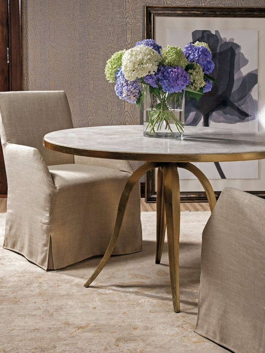 Artistica Home - Signature Designs Crystal Stone Round Dining Table - Gold foil finish - 2023-870C veiw 1