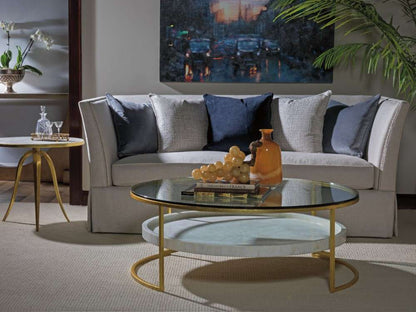 Artistica Home - Signature Designs Crystal Stone Round End Table - Gold foil finish - 2023-950 veiw 2